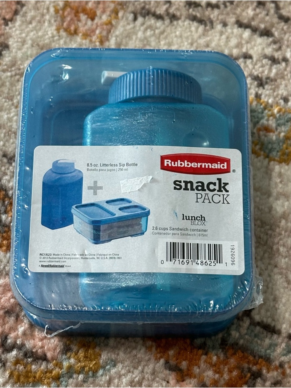 Rubbermaid blue snack pack Lunch Blox NEW sealed sip bottle sandwich container